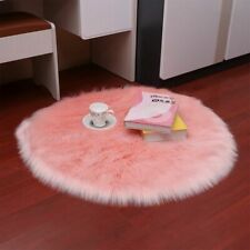 Round Sheepskin Carpet Living Room Rugs Floor Mat Plush Carpets Rug Home Decor