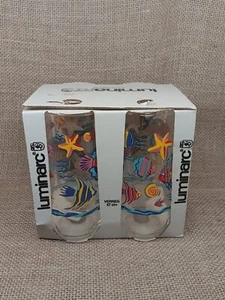 Nuevo Juego de 4 Vasos Luminarc Bright Tropical Fish 16 OZ - Imagen 1 de 5