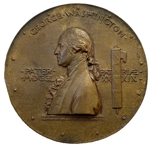 George Washington Inaugural Centennial Celebration Medal, 1889 by Saint-Gaudens - Picture 1 of 3