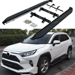 Running Board fits for Toyota RAV4 2019-2024 Side Step Nerf Bar Stairs 2PC Black - Picture 1 of 9