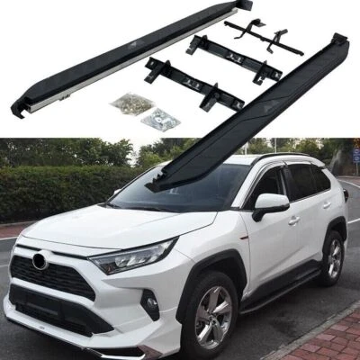 Running Board fits for Toyota RAV4 2019-2024 Side Step Nerf Bar Stairs 2PC Black - Image 1 of 4
