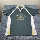 Guinness Beer Polo Shirt Mens Large Gray Lightweight Breathable Casual