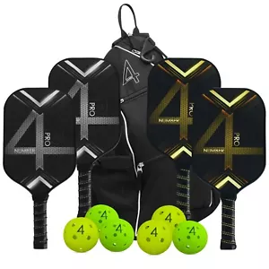 Number 4 Pro Pickleball Paddle Set of 4 Carbon Fiber Thermoformed core 16mm - Picture 1 of 11