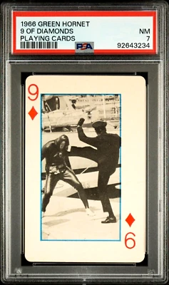 PSA 7 NEAR MINT Bruce Lee KATO 1966 Green Hornet 9 Of Diamonds Playing Card - Image 1 of 2