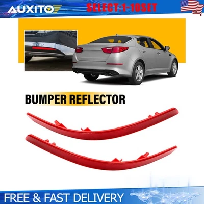 Left+Right Rear Bumper Reflectors Set for 2014-2015 Kia Optima 924062T500 2-20X - Image 1 of 4