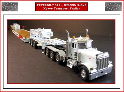 1/50 SWORD Peterbilt 379 (White) w 3x3x3 Nelson Trailer  (White)  FREE SHIPPING - Image 1 of 4