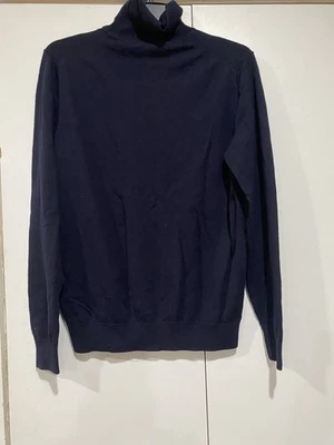 Шерстяной свитер с водолазкой Uniqlo женский средний черный с длинными рукавами тонкая вязка - Изображение 1 из 4