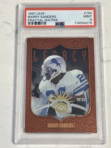 1997 Leaf Barry Sanders #194 - Fractal Matrix - HoF - PSA 9 MINT - LOW POP - Picture 1 of 2
