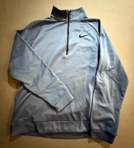 Chaqueta de Pista Nike DRI-FIT Para Hombre Grande Azul Logo 1/4 Cremallera Manga Larga. - Imagen 1 de 9