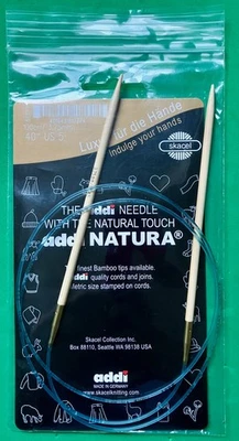 Agujas de tejer circulares de bambú ADDI NATURA de Skacel.  #5-40” Foto 1 de 3