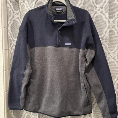 Patagonia Navy Blue & Gray Snap-T Pullover Fleece Jacket MENS XL - Image 1 of 4