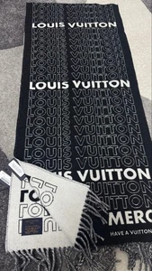 Louis Vuitton Herren Schal LV List Season Limited Collection Schwarz Weiß Neu - Bild 1 von 24