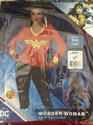 Wonder Woman Cosplay Shirt with Cape Adult Large/Medium Costume DC Comics New  - Image 1 of 4