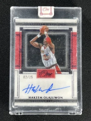 2020-21 Panini One And One Hakeem Olajuwon First Team Signatures Auto /25 - Image 1 of 3