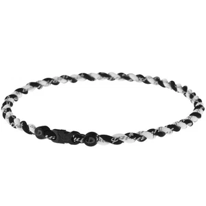 Phiten Tornado Titanium Necklace Black/White - 18 Inch - Picture 1 of 1