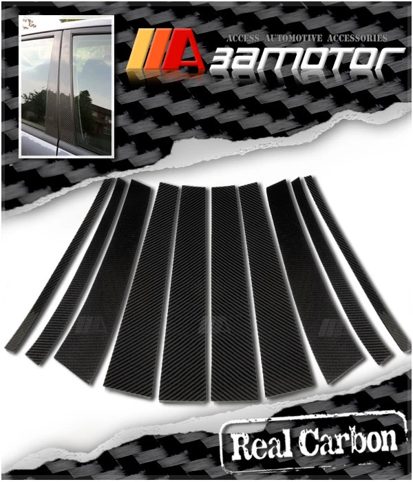 Cubiertas de moldura de panel de pilar B de fibra de carbono 10 piezas para SUV VOLVO XC90 2002-2014 Foto 1 de 1