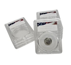 8er-Pack Premium Acryl Münzplatte Halter mit 18 mm durchscheinendem Ring für US Groschen - Bild 1 von 2
