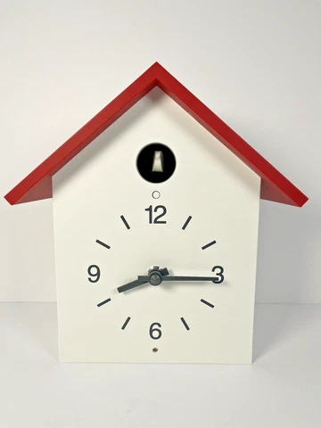 Bird House Cuckoo Clock Rythym Watch Co Red & White Modern Quartz Cover
