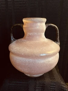 VTG Franco Moretti Scavo Italian Murano Art Glass Frosted Pink/Black Handles. - Picture 1 of 8