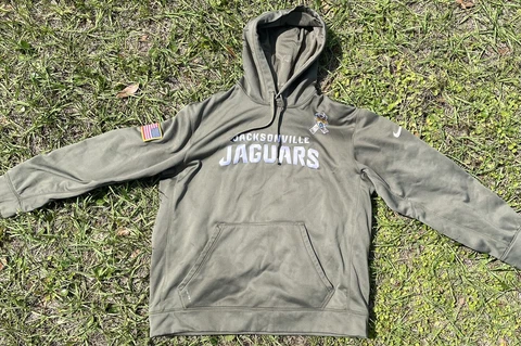 Jacksonville Jaguars Hoodie Nike Salute To Service Military NFL Camo Green XL Cover