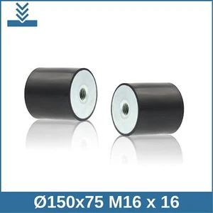 C Ø150x75 M16 x 16 NK 75° Shore Gummi Metall Puffer Silentblock - Picture 1 of 2