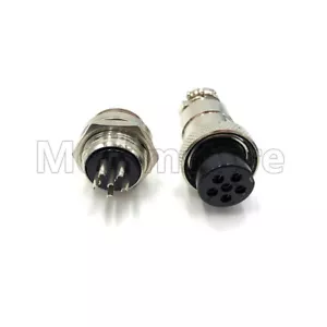 6 pin GX20 20mm Aviation Plug Chassis Socket Metal Panel Connector - Picture 1 of 6