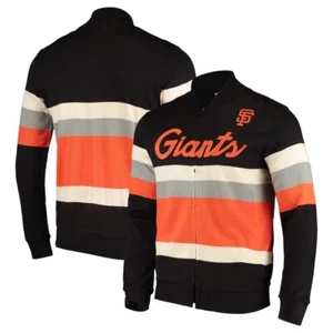 San Francisco Giants Sweater Dugout Jacket Retro Mitchell & Ness Small New MLB - Picture 1 of 4