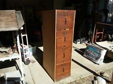 Vintage Wood File Cabinet Automatic Co. Green Bay WI Home Decor Antique Old