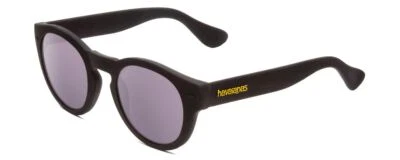 Havaianas TRANCOSO/M Unisex Round Designer Sunglasses in Matte Black & Gray 49mm - Image 1 of 4