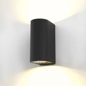 LED Wall Light IP44 Single Spotlight Lamp Outdoor Bathroom GU10 Black - Picture 1 of 11