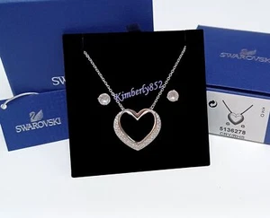 Swarovski Cupidon Heart Set Rhodium-Plated Clear Crystal NEW 5136278 - Picture 1 of 17