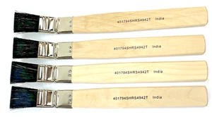 4 gebogene Heizkörperpinsel 1" x 9,5" Pinsel INDIEN NATURBORSTEN HOLZGRIFF HR - Bild 1 von 6