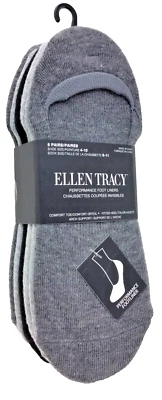 ( 1 Pack=6Pairs )ELLENTRACY Women's No Show Socks Foot Liner Gray/Black with TAG - Image 1 of 4