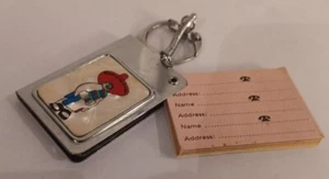 Vintage SOUTH OF THE BORDER Metal Mexico Souvenir Keychain 80's Address Book - Picture 1 of 3