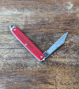 COCA COLA Coke Vintage Pocket Knife AT ALL FOUNTAINS 5 cents Red Metal 5c Cent - Picture 1 of 3