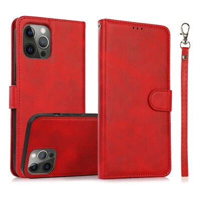 Detachable Magnetic Leather Wallet Case For iPhone 17 16 Pro Max 15 14 13 12 11 - Image 1 of 4