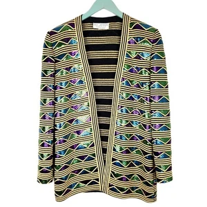 ST. JOHN Evening Collection Embellished Metallic Elegant Jacket Size 10 - Picture 1 of 12