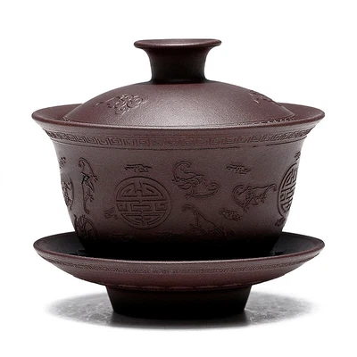Platillo de tazón cubierto de mineral original 110 ml hecho a mano Gaiwan Real Yixing Zisha Tureen Foto 1 de 4