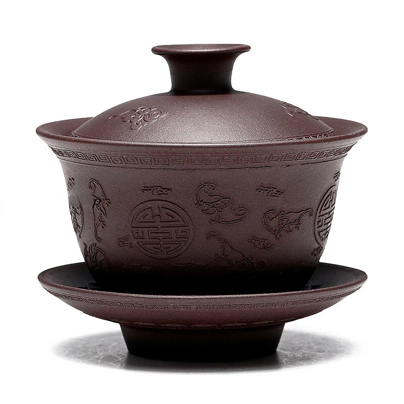Platillo de tazón cubierto de mineral original 110 ml hecho a mano Gaiwan Real Yixing Zisha Tureen Foto 1 de 4