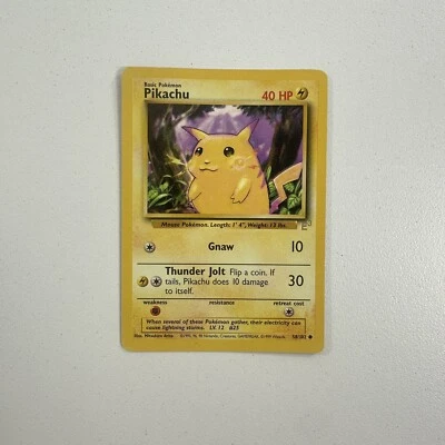 ORIGINAL Pikachu 58/102 French Base Set Yellow Cheek Pokemon Card - Image 1 of 4
