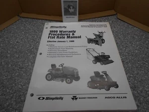 Simplicity Manufacturing 1999 Warranty Procedures & Flat Rate Manual - Bild 1 von 4