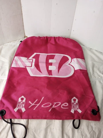Cincinnati Bengals Pink Hope Cinch Sack Drawstring Gym Bag Sport Backpack Cover