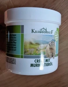 1x KRÄUTERHOF® Creme mit Murmeltieröl, Sheabutter, Mandel- und Jojobaöl a´250ml