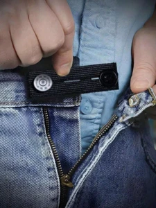 2Pcs Elastic Waistband Extenders - Adjustable Pant Button Extension - NEW - Picture 1 of 5