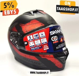 CASCO INTEGRALE SHARK SKWAL i3 RHAD MAT KUR NERO ROSSO OPACO LED TAGLIA XS - Bild 1 von 17