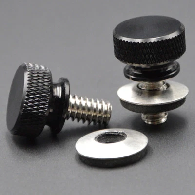 2x For Harley Davidson Seat Bolt Black Anodized CNC Billet Rear Mounting Screws - Image 1 of 4