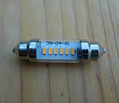 LED tipo Sofite 3000K blanco cálido 6V 10 x 39, vehículo clásico, moto o coche - Imagen 1 de 4