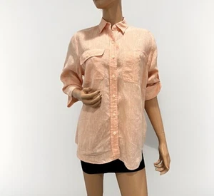 ralph lauren Leinenhemd 1XL Pfirsich Orange Knopfleiste 3/4 Arm - Bild 1 von 8