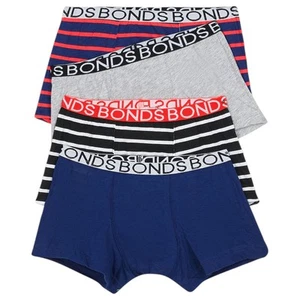 8 x Bonds Boys Trunks Solid And Striped Multi Coloured Underwear - Picture 1 of 4