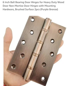 2 Hyever 6" 5 Hole Ball Bearing Hinges& Screws - Picture 1 of 5